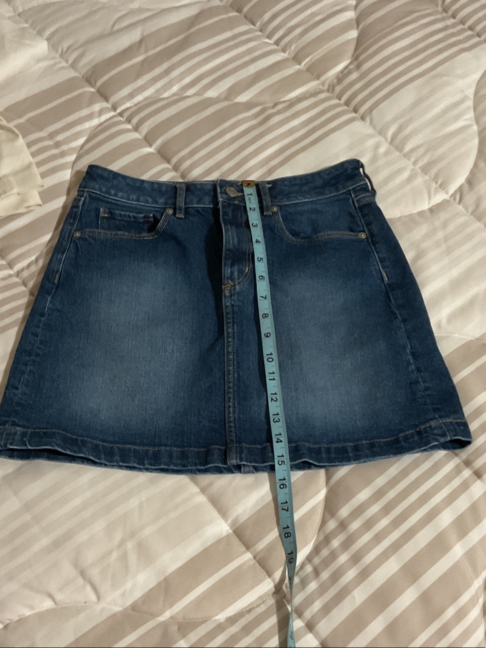 LOFT Dark Blue Denim Mini Skirt